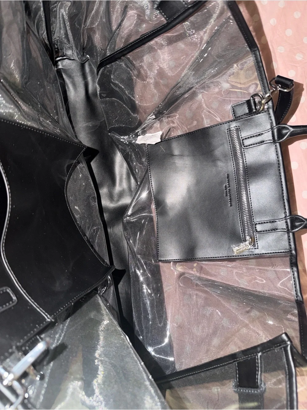 Brandon Blackwood Black Clear Overlay Tote